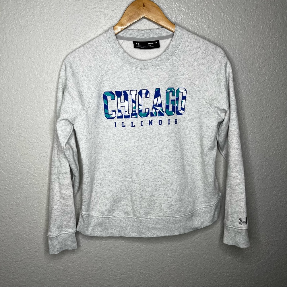 Women’s‎ Under Armour Chicago Illinois Graphic Crewneck Sweatshirt Letters S UA